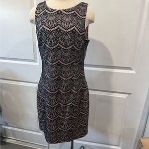Guess Black and Pink Patterned Mini Dress